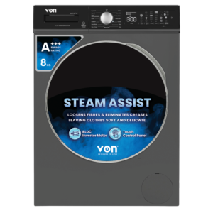 Von VALW-08FVK Front Load Washing Machine Silver – 8KG Price in Kenya