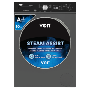 Von VALW-10FVK Front Load Washing Machine Silver – 10KG Price in Kenya
