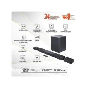JBL BAR 1300 1170W 11.1.4-CHANNEL DOLBY ATMOS WITH DETACHABLE SURROUND SPEAKERS SOUNDBAR SYSTEM