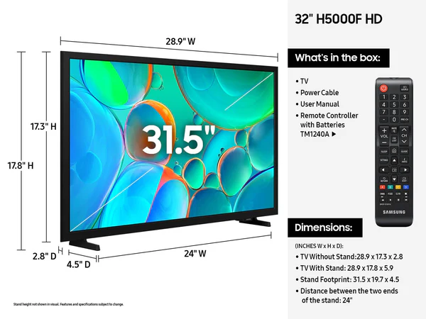 SAMSUNG 32" HD H5000F Smart TV (2025) - Image 3